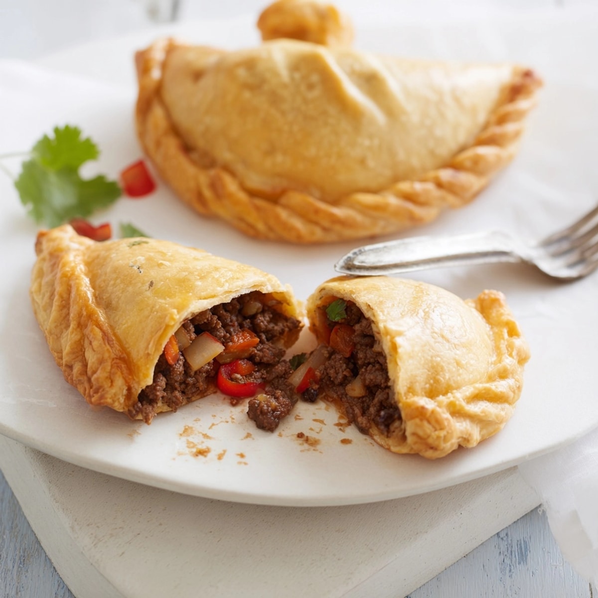 Crispy, golden Panamanian empanadas filled with savory seasoned beef, fresh from the hot oil.