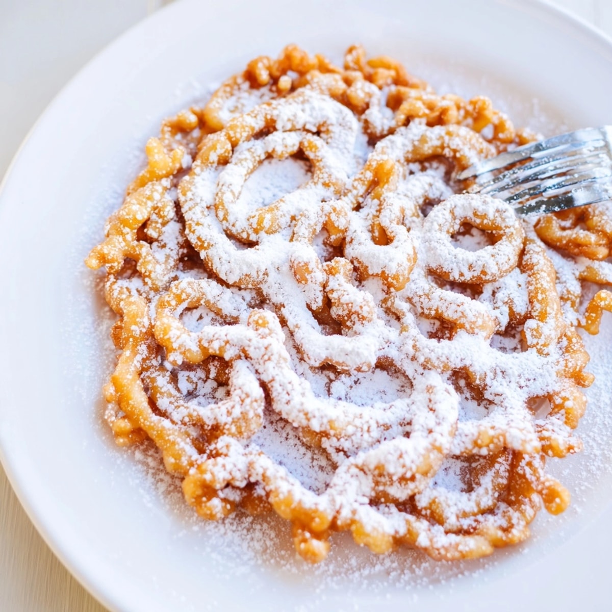 Hot, homemade Fair-Style Funnel Cake, perfect with summer berries and a nostalgic taste.
