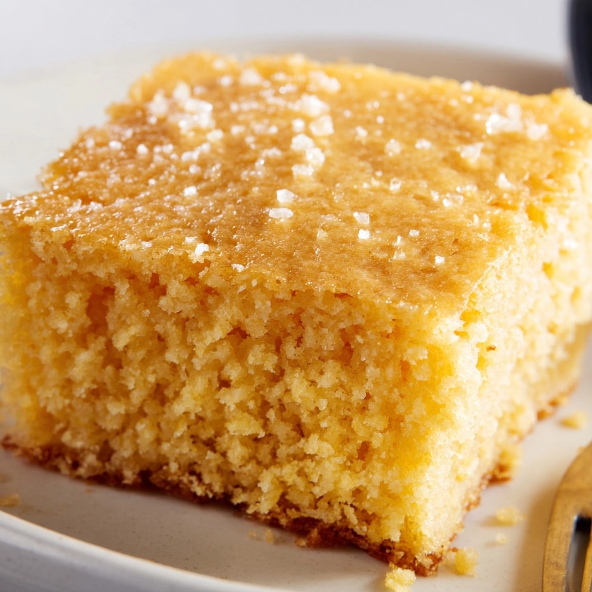 Homemade Krusteaz Cornbread: A close-up of a golden, tender slice, perfect for dipping.