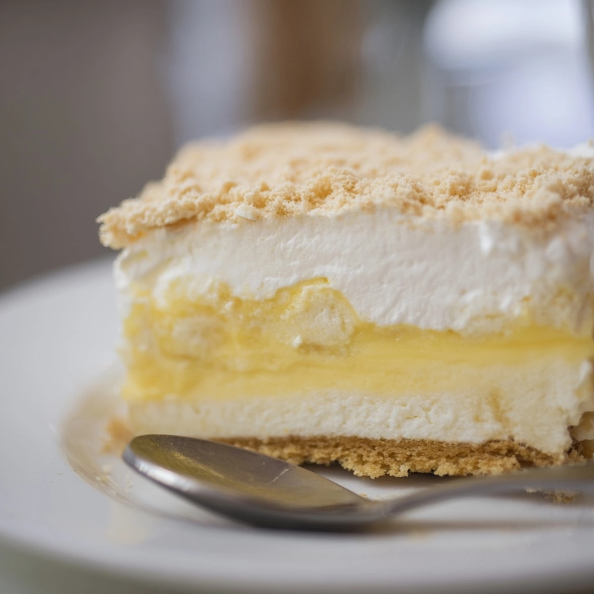 Individual chilled servings of Natas do Céu with rich egg yolk custard swirled on top.