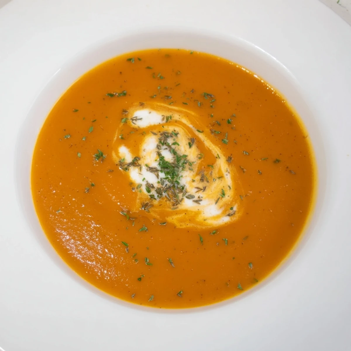Golden roasted root vegetable soup with vibrant colors and creamy texture, ready to serve.