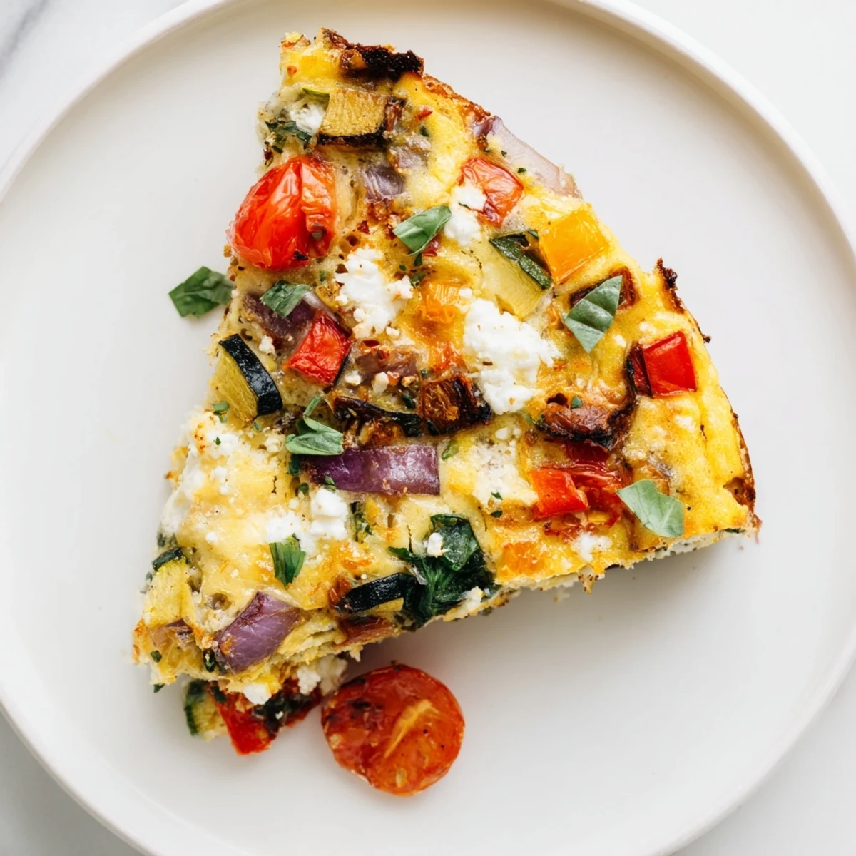 This vibrant roasted vegetable frittata is baked to perfection, a satisfying Italian main dish.