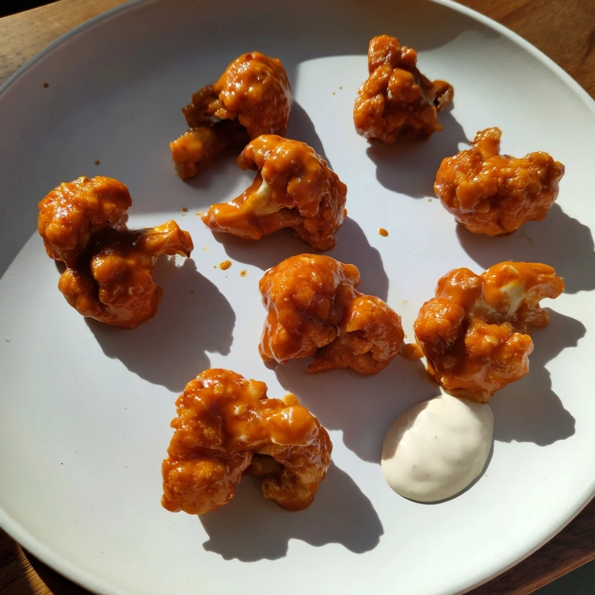 These saucy Spicy Buffalo Cauliflower Bites are perfect for game day snacking with friends.