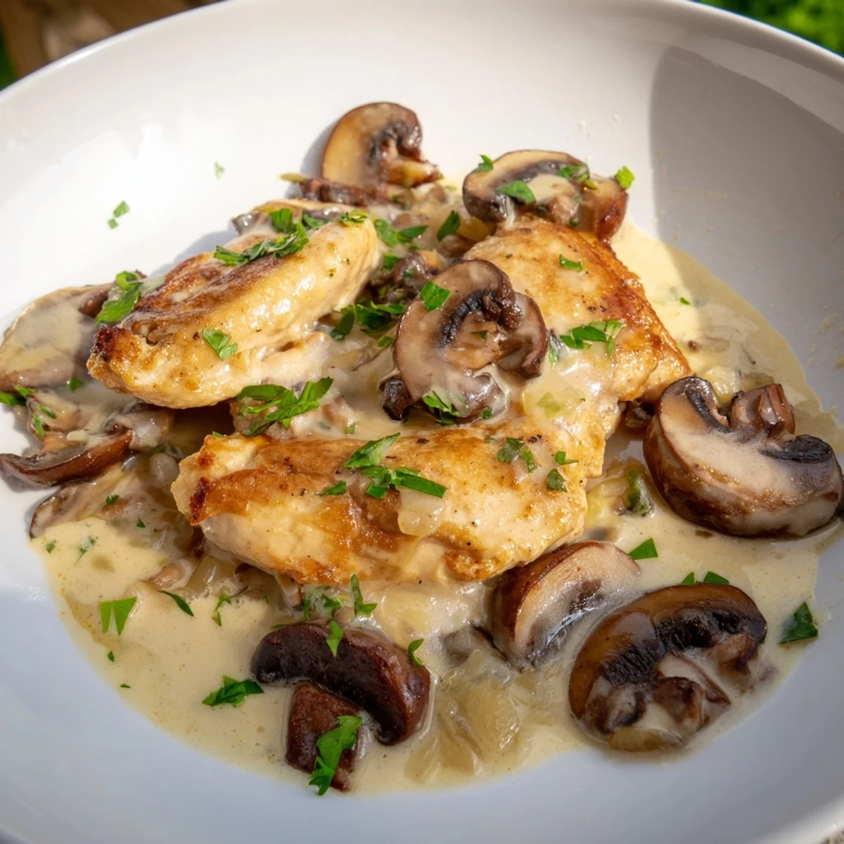 Creamy Garlic Mushroom Chicken