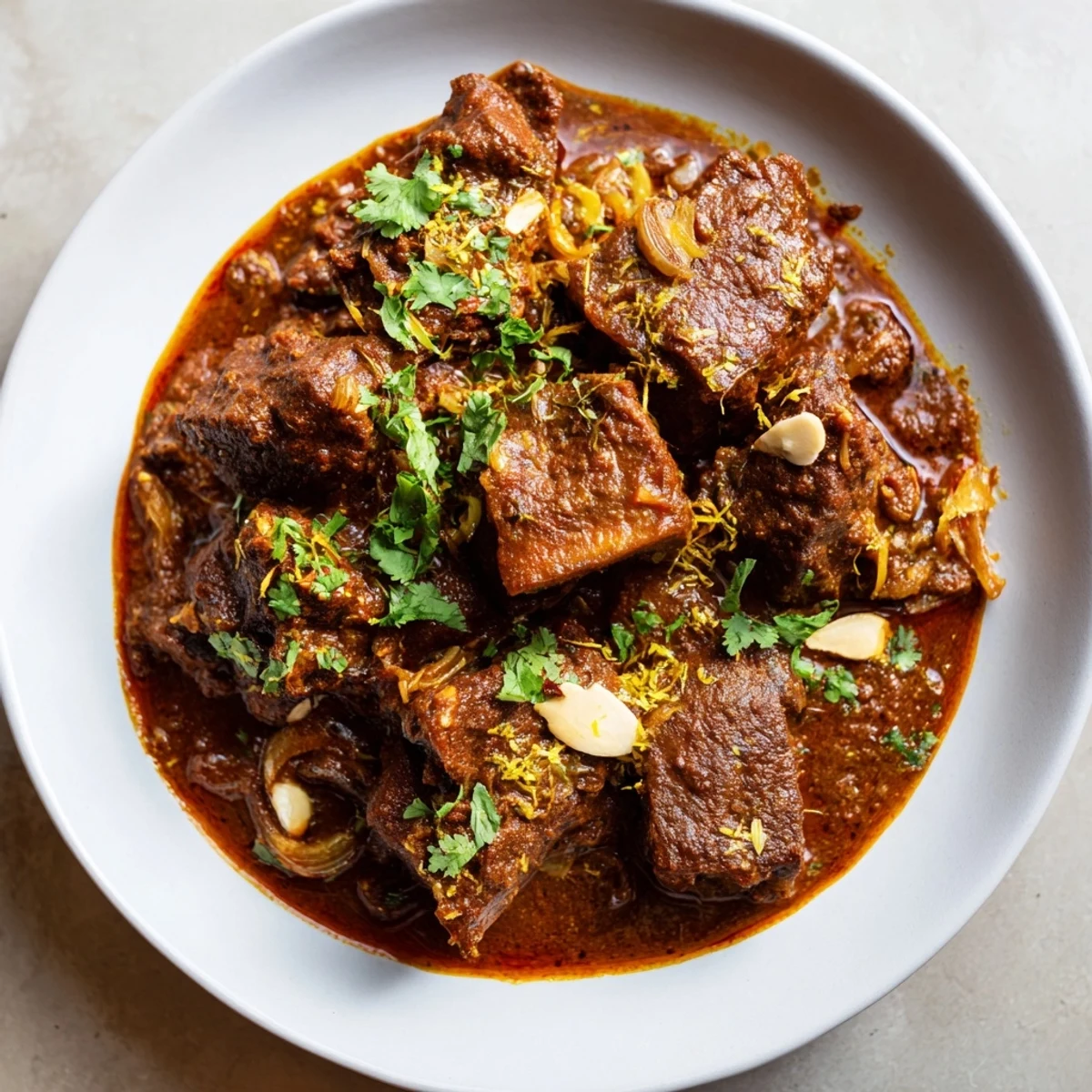 This slow cooked lamb curry showcases melt-in-your-mouth lamb in a creamy, spice-infused tomato base.