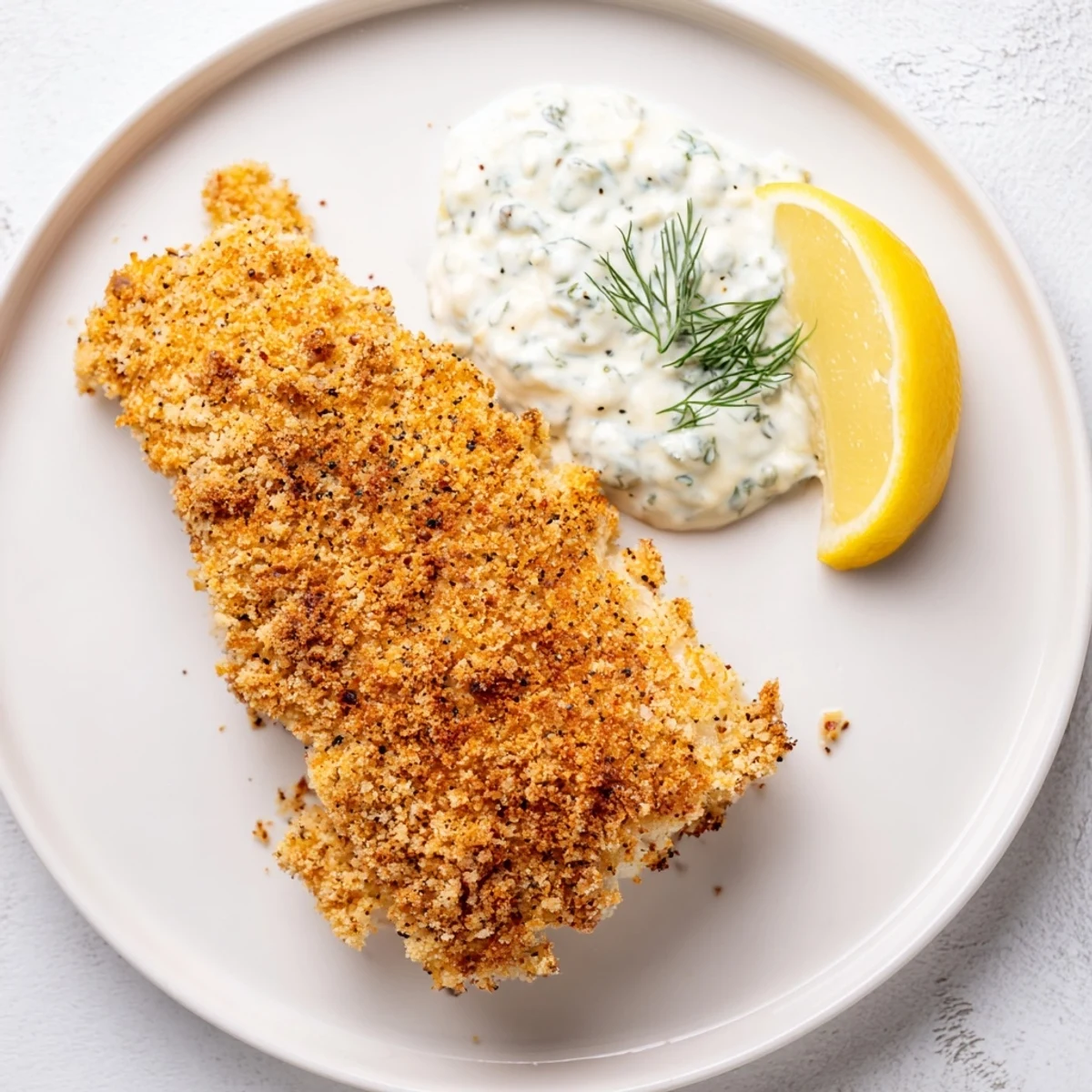 Golden-brown crispy fried cod, perfectly cooked and served with creamy, homemade tartar sauce.