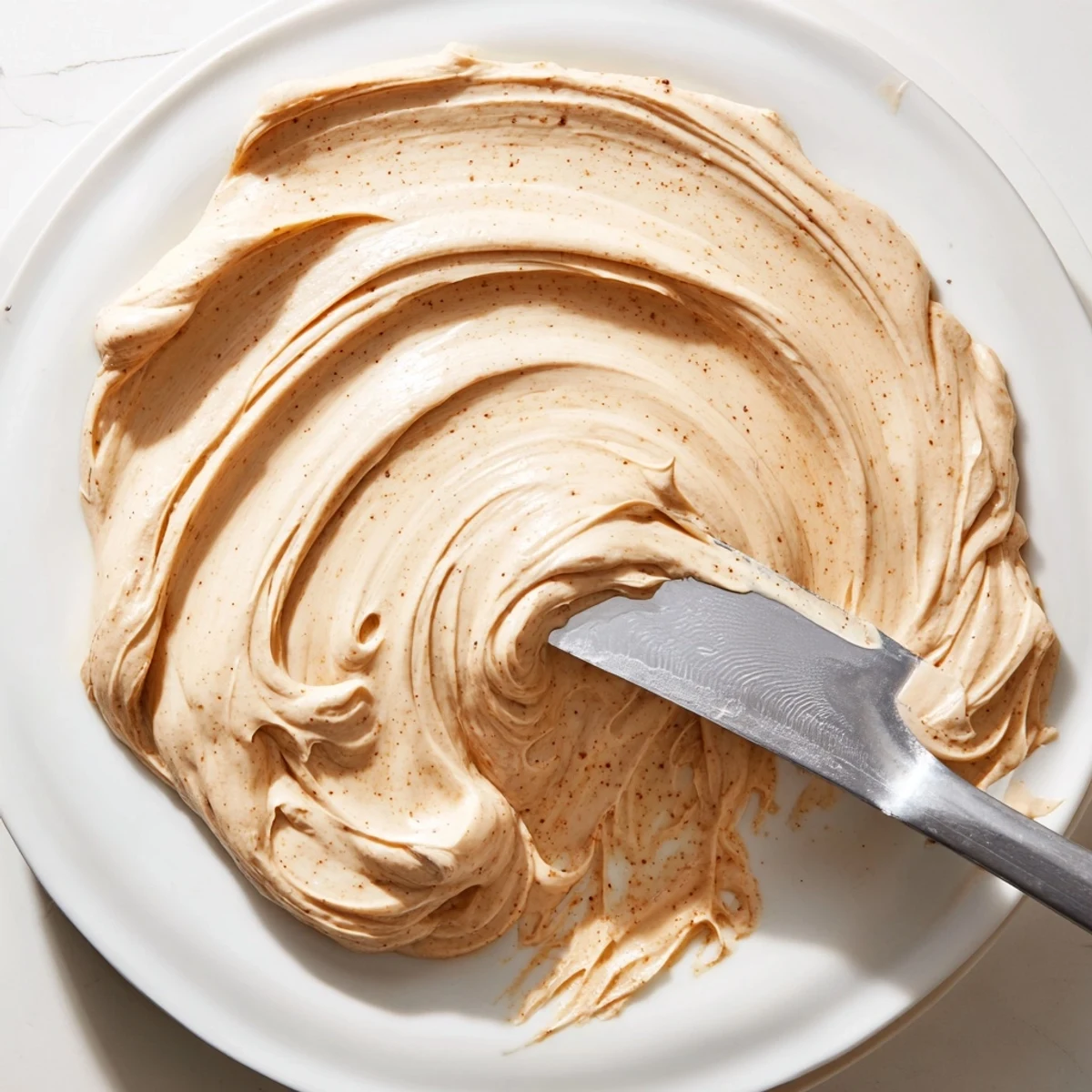 A swirl of Winter Frosting, smooth and white, perfect for topping a warmly spiced cupcake.