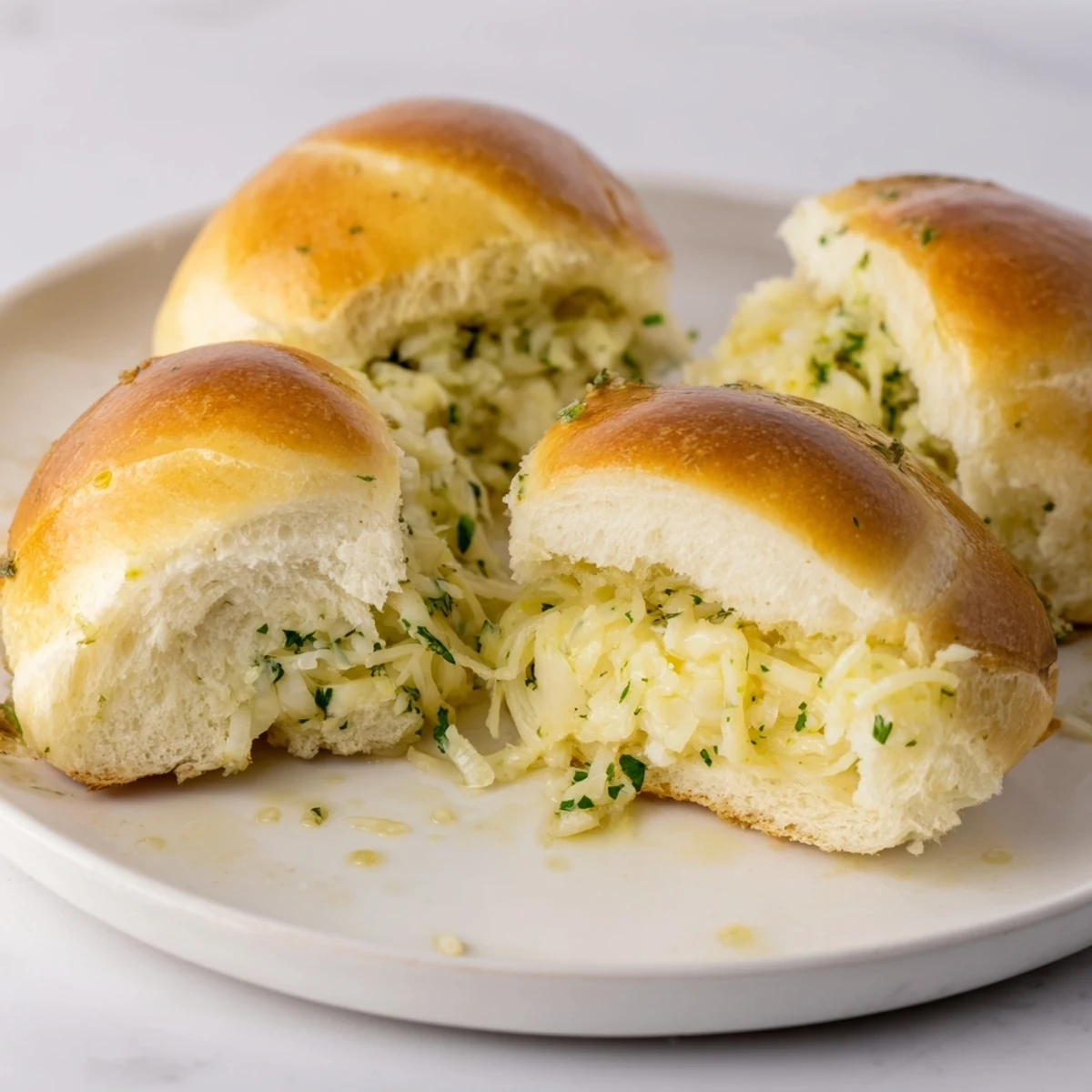 Soft, fluffy savory roll bread filled with herbs and cheese, a delightful side dish option.