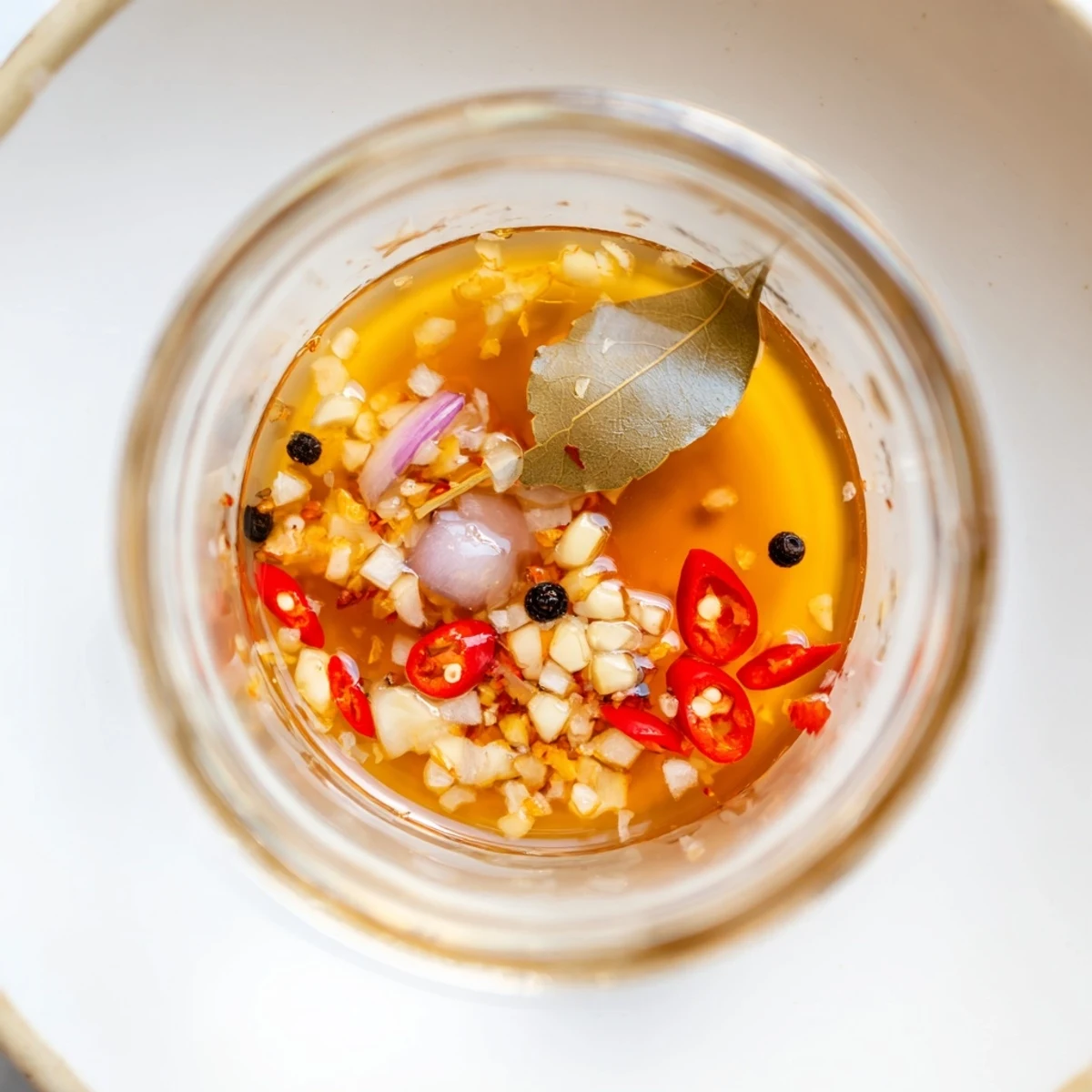 Vibrant Spiced Vinegar Sauce drizzled over grilled chicken, providing a zesty and flavorful bite.