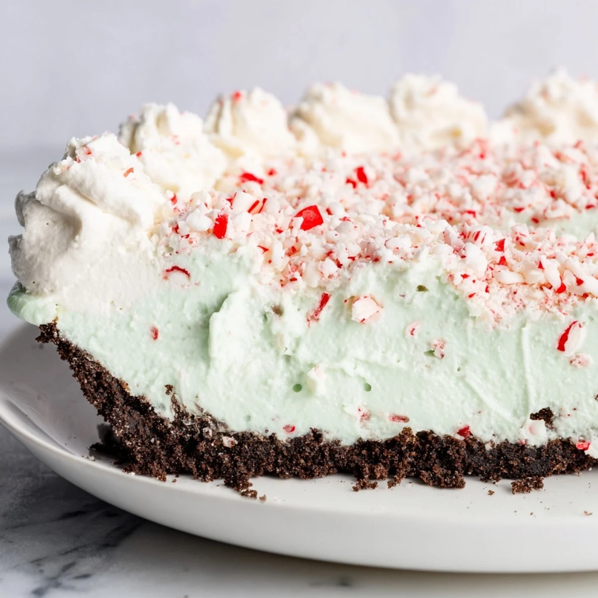 Cool, refreshing Peppermint Cheesecake, perfect for holiday gatherings or a minty sweet treat.