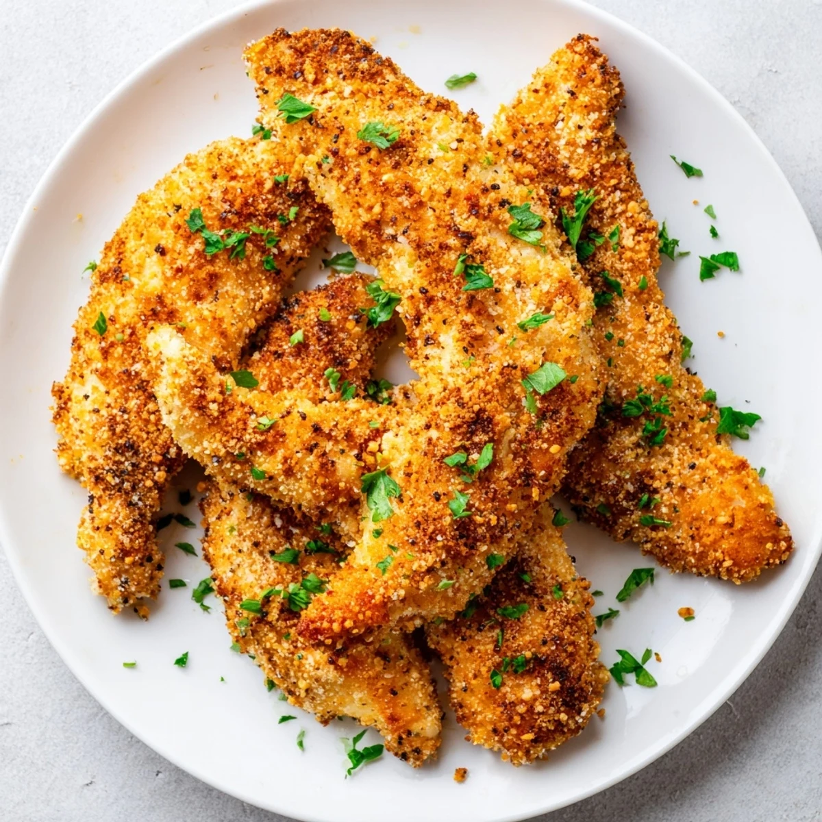 Close-up of freshly baked Chicken Tenders, ready to enjoy with tasty dipping sauces.
