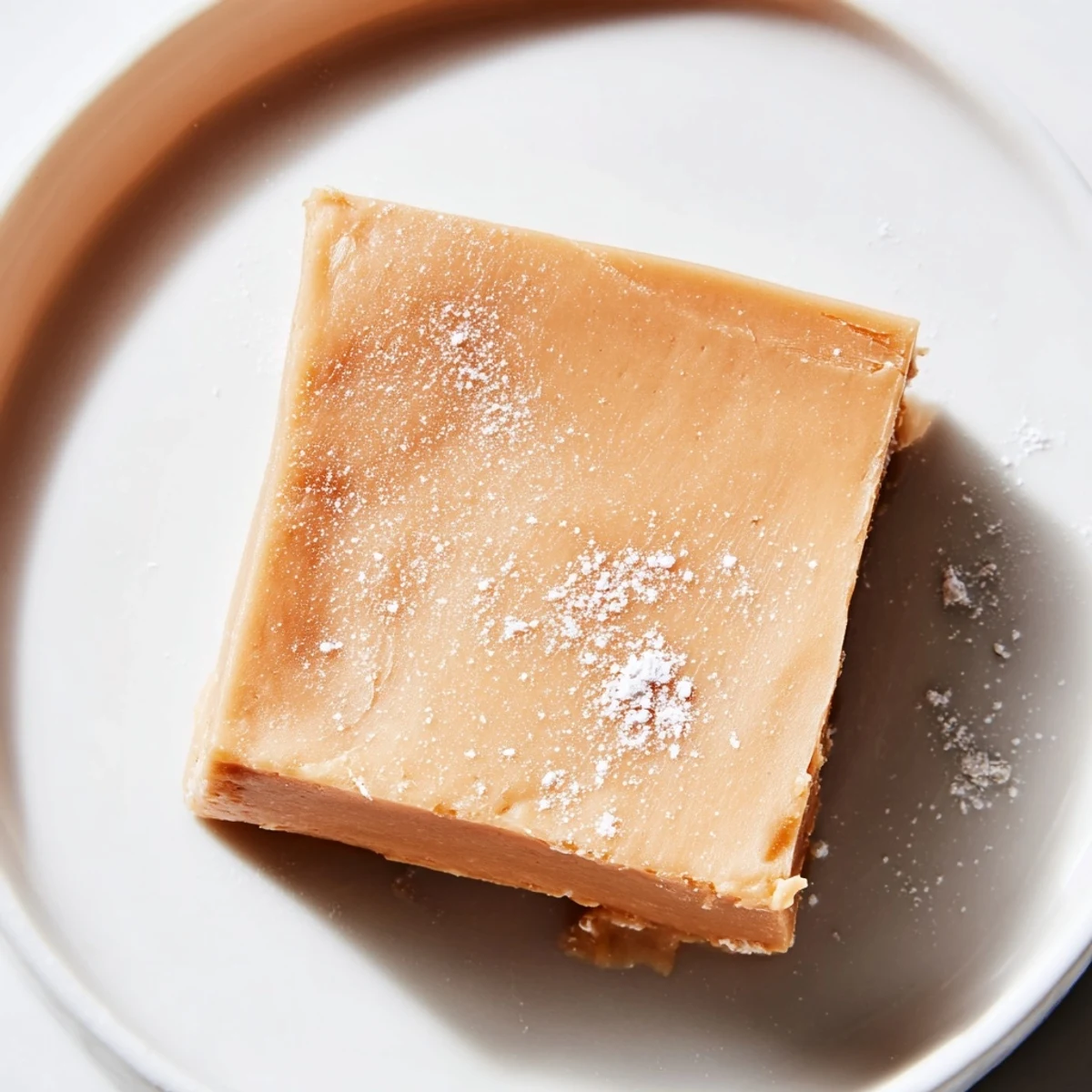 Homemade peanut butter fudge: a close-up shows the smooth, rich, and delicious treat.