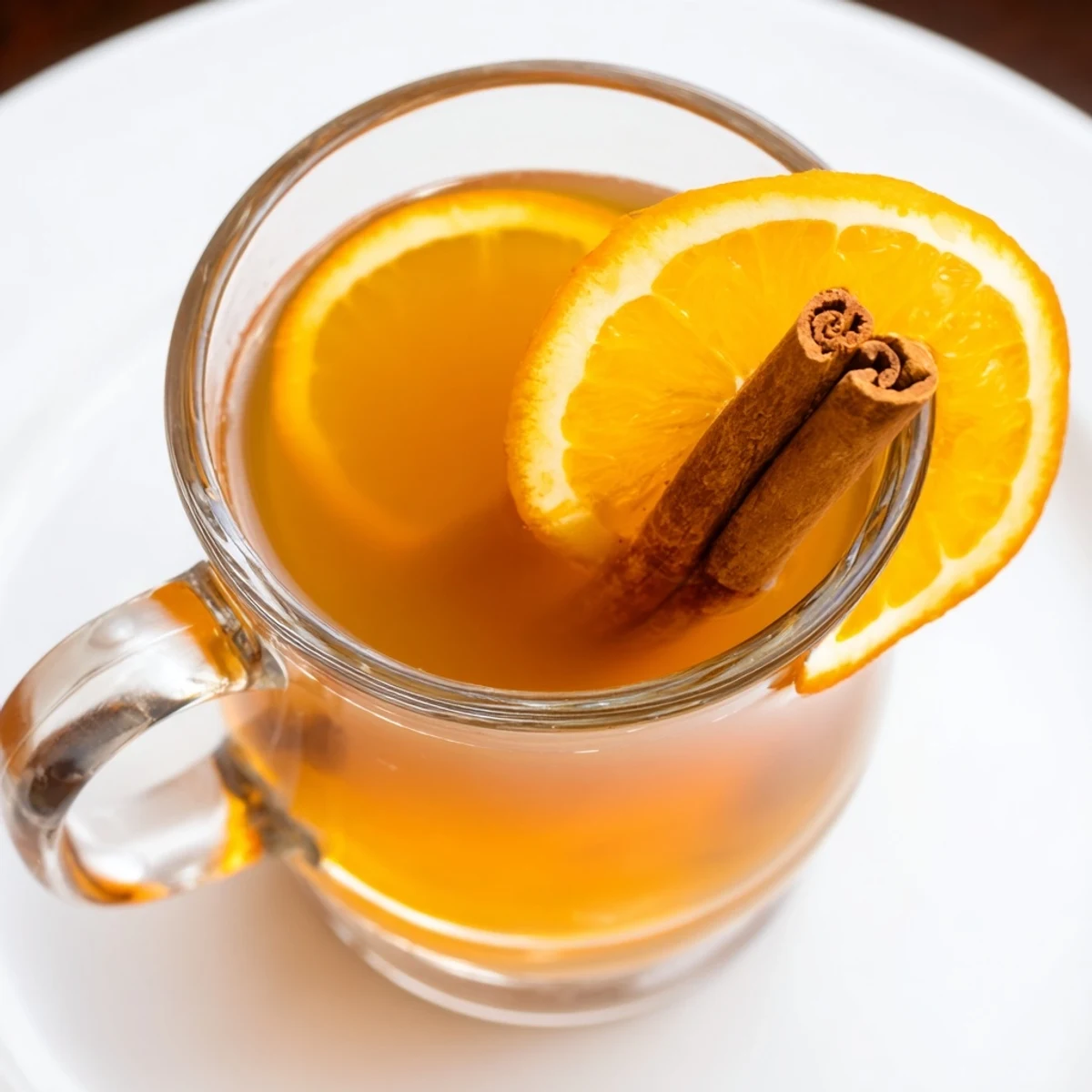 Steaming mug of Spiced Drink, the aroma of cinnamon and cloves fills the air.