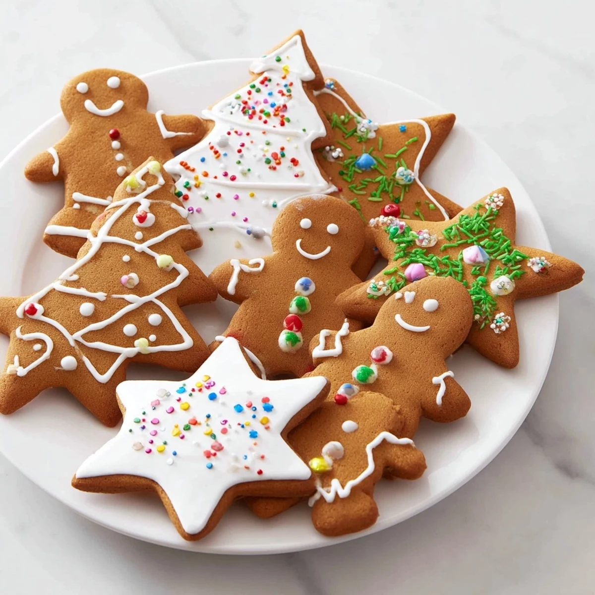 Decor Gingerbread cookies, freshly baked and ready for colorful royal icing and holiday sprinkles.