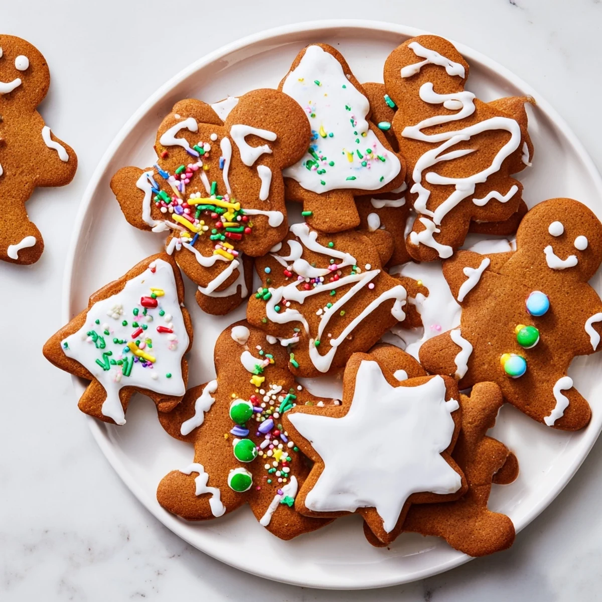 Perfectly iced Decor Gingerbread cookies displayed invitingly, a holiday baking delight for everyone.