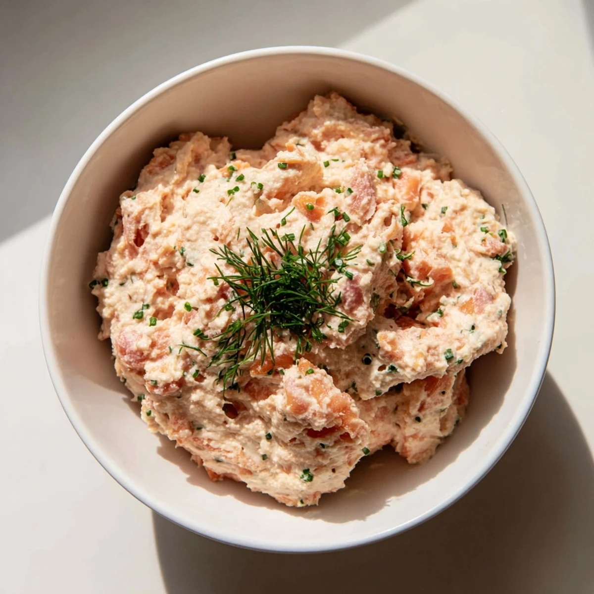 Freshly made smoked Salmon Pâté, served with chives and dill on a light, flavorful cracker.