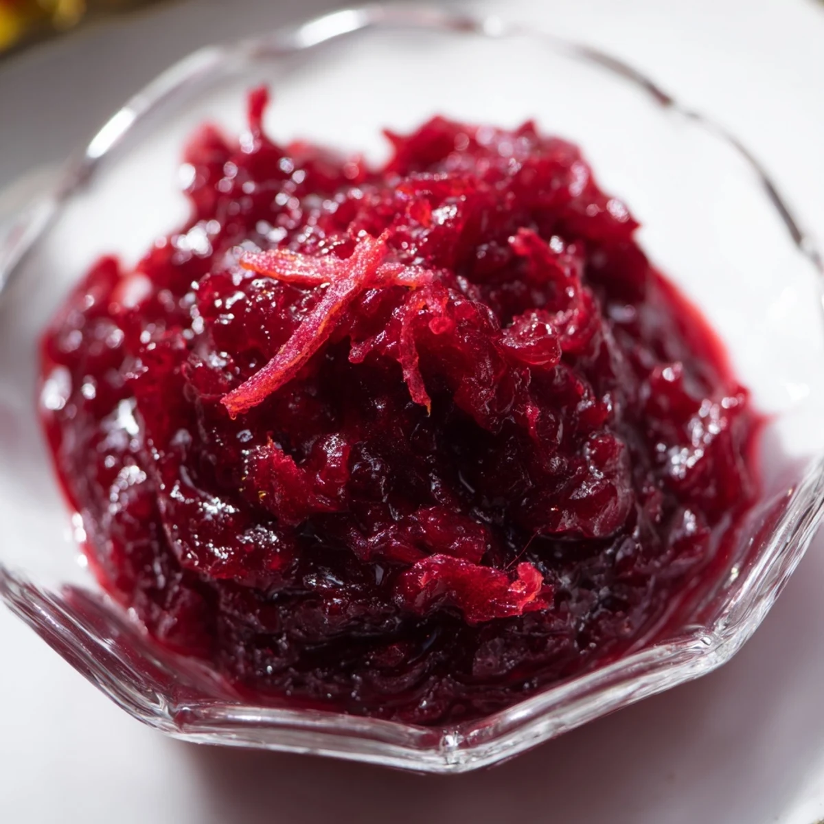 A close-up shot of homemade Cranberry Jelly, showing a perfect, jiggly texture and vibrant color.