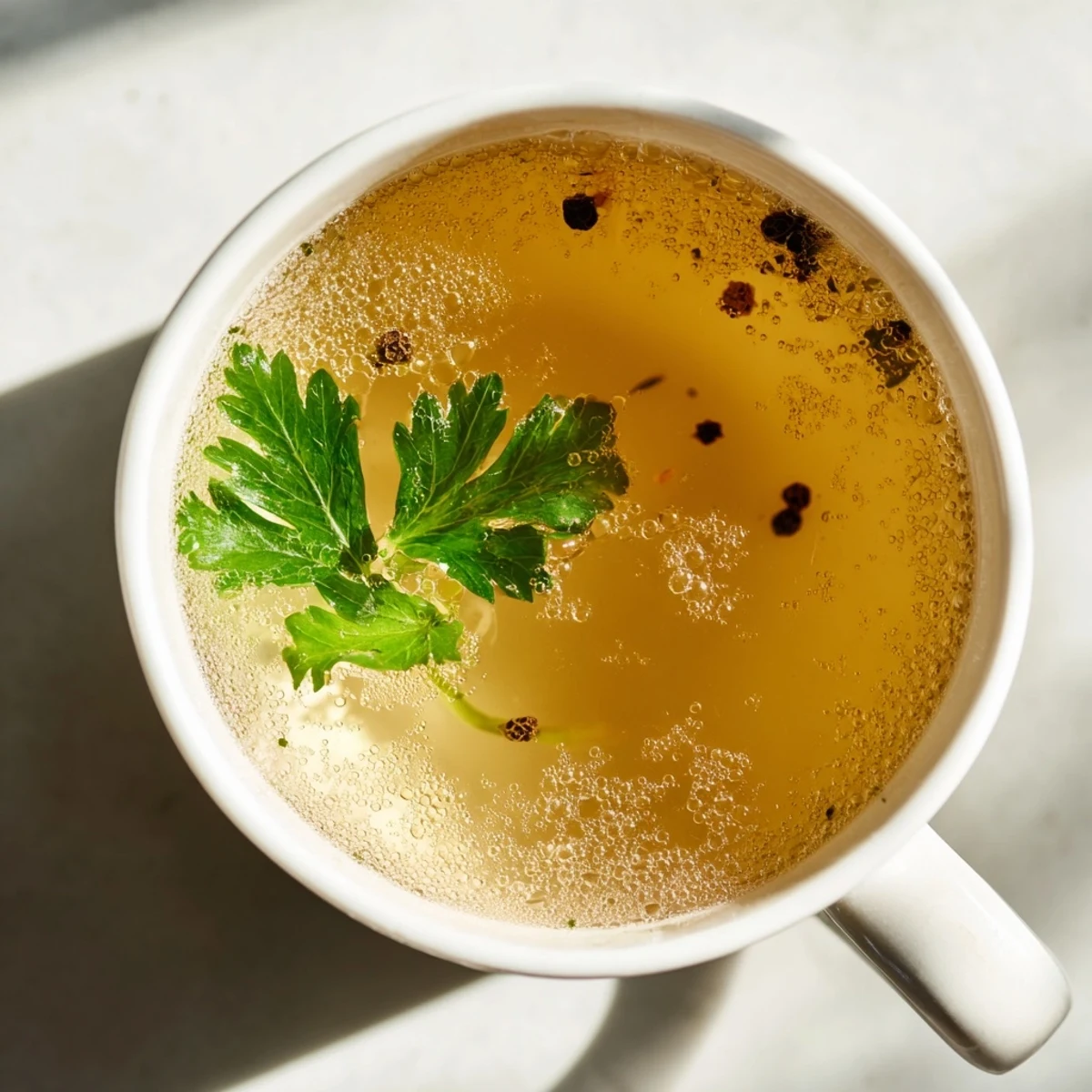Steaming beef broth cup, a clear and flavorful soup, ready to warm your body.