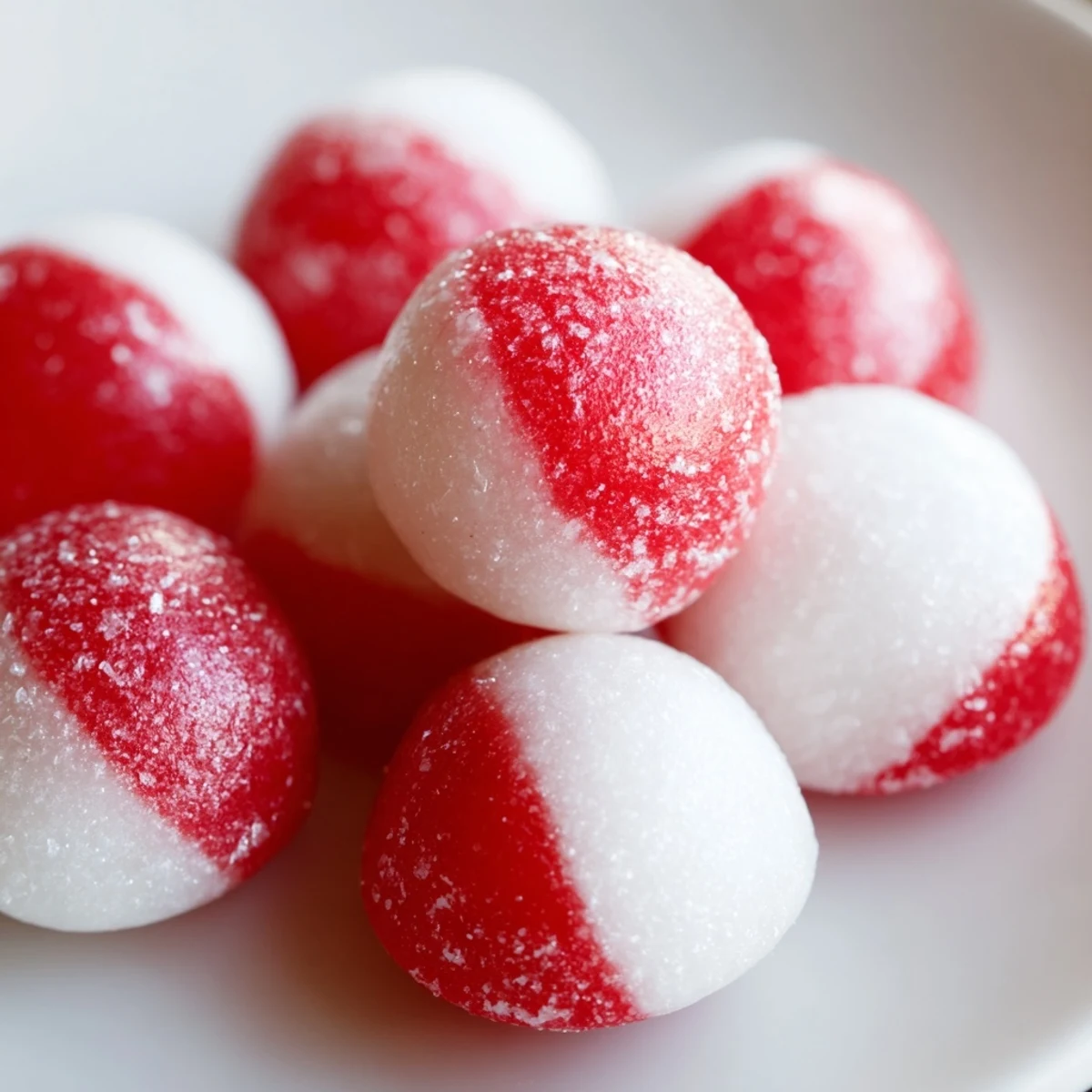 Shining red Peppermint Drop Candy, a classic holiday treat, ready to satisfy any sweet tooth.