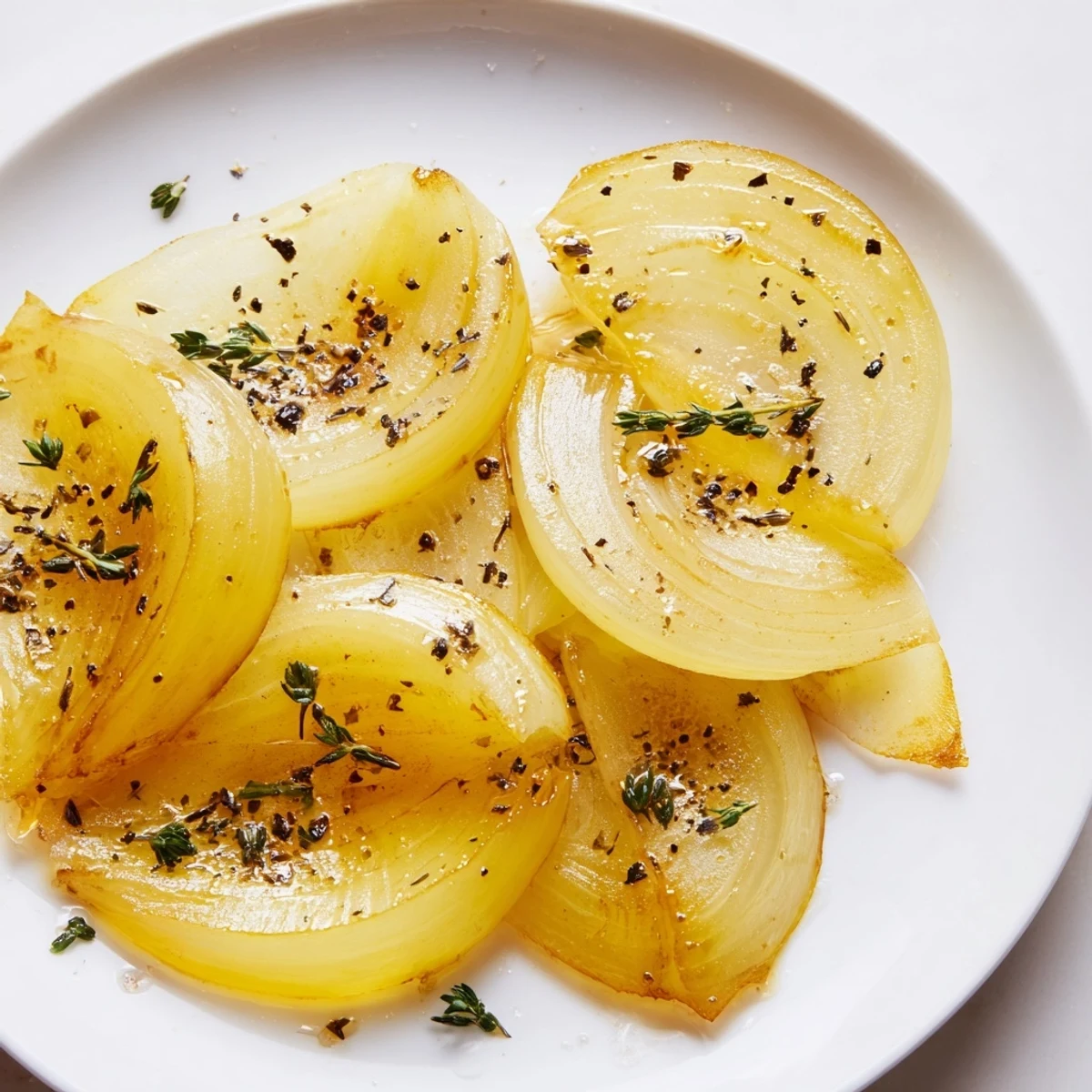 Thick caramelized onion slices