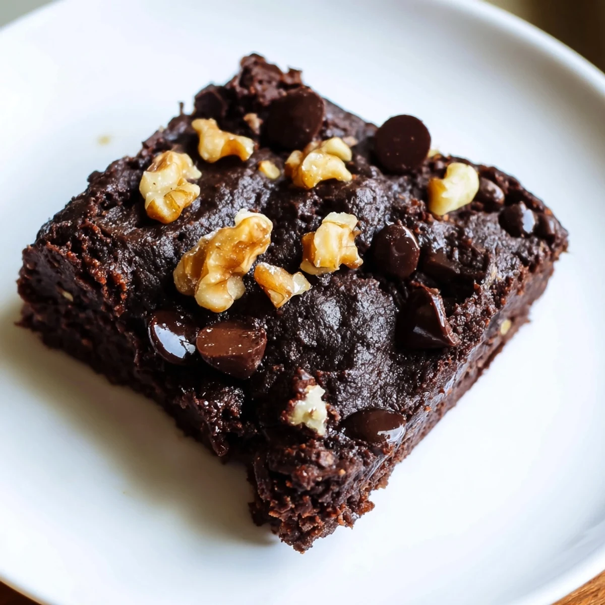 Warm, gluten-free Almond Flour Brownies with melty chocolate chips, ready for a delicious dessert.