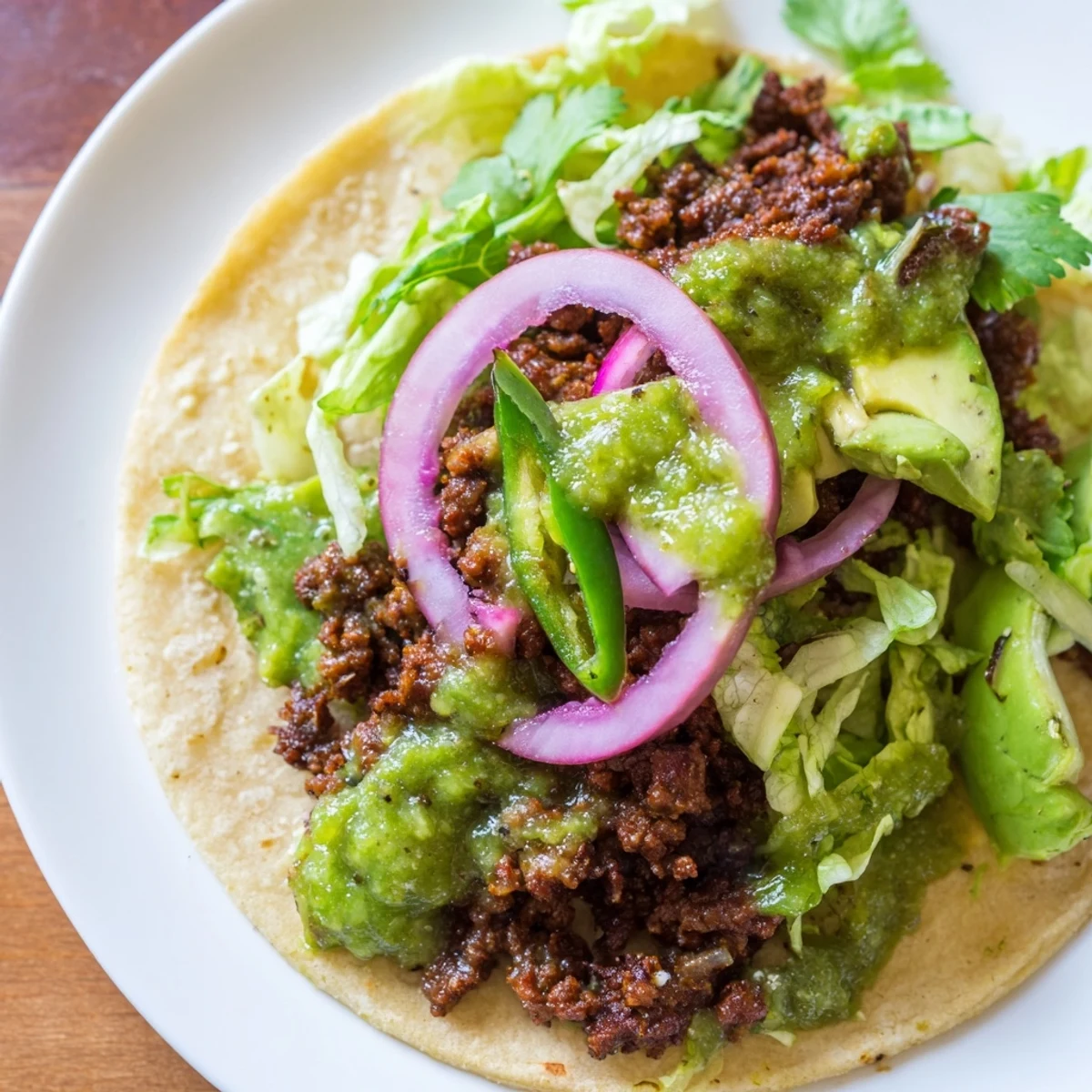 Beef Tacos Salsa Verde