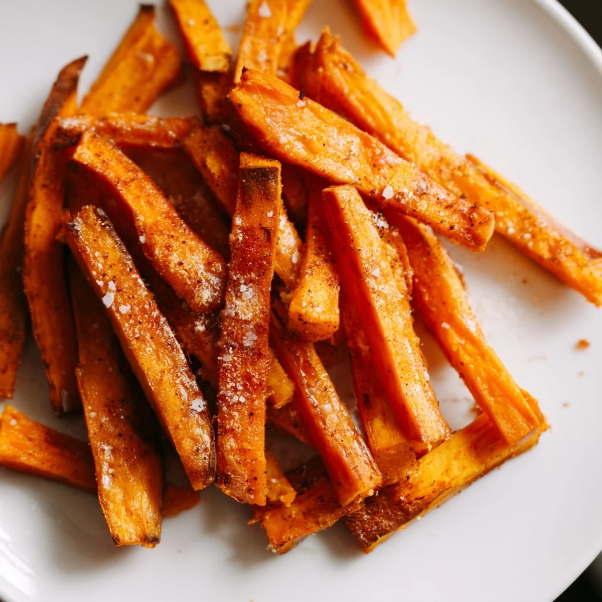 Golden, crispy Crispy Baked Sweet Potato Fries ready, perfect side for dinner, imagine golden goodness with a delicious crunch.