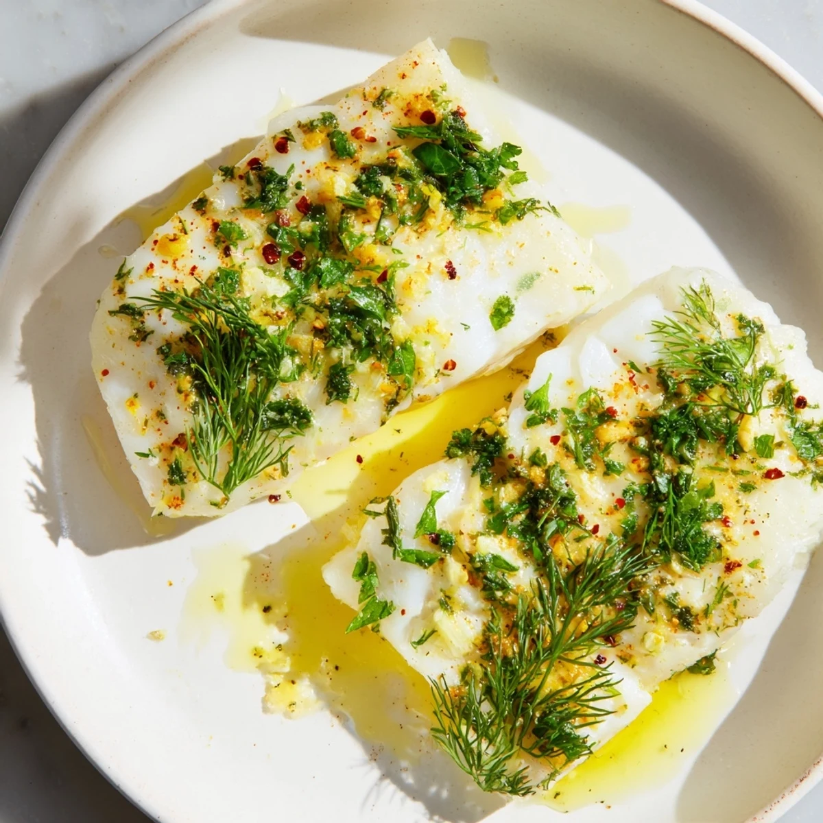 Enjoy a healthy serving of baked haddock with lemon and herbs, a flavorful and simple weeknight dinner option.