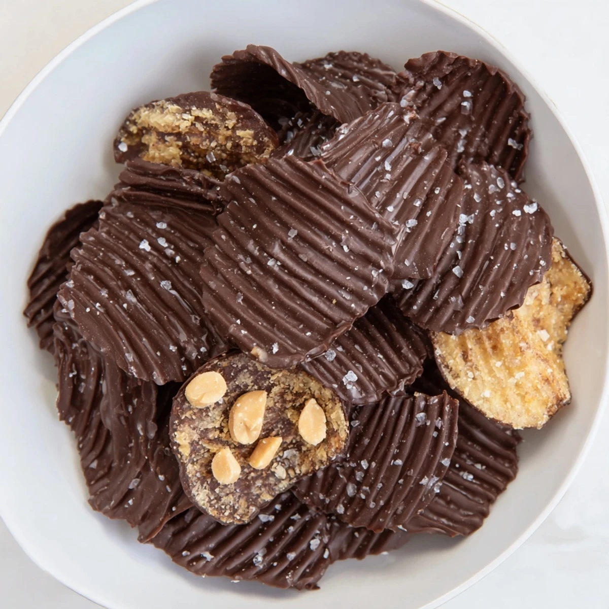 Crispy potato chips dipped in rich dark chocolate, sprinkled with colorful toppings, ready to serve at parties or pack into gift bags.