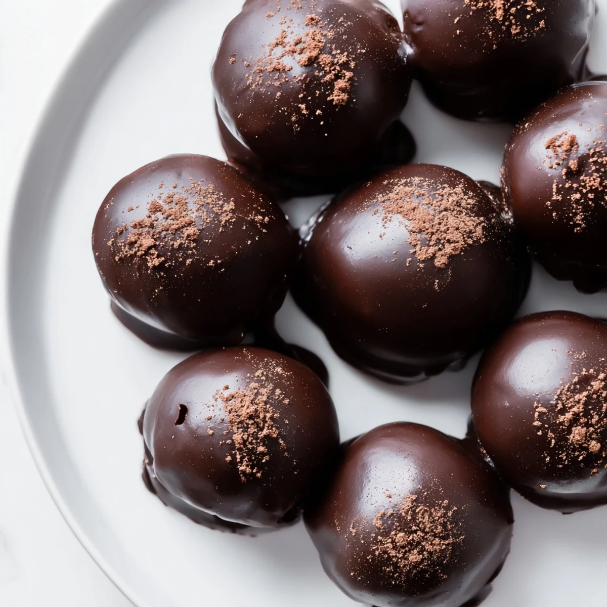 Irish Cream Truffles with Dark Chocolate sit beside a cup of coffee, perfect for a cozy dessert.  
