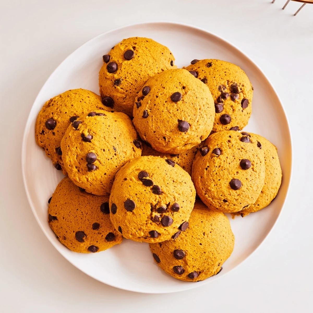 Soft pumpkin cookies stacked high with a dusting of cinnamon for autumn dessert