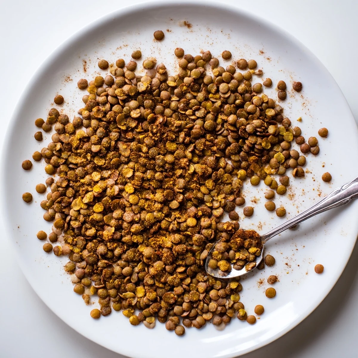 Bowl of crunchy seasoned lentils roasted until golden and perfect for healthy snacking