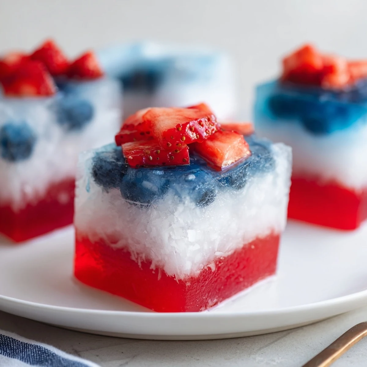 Red White And Blue Ice Cubes Recipe chilling lemonade with strawberry, blueberry, coconut layers