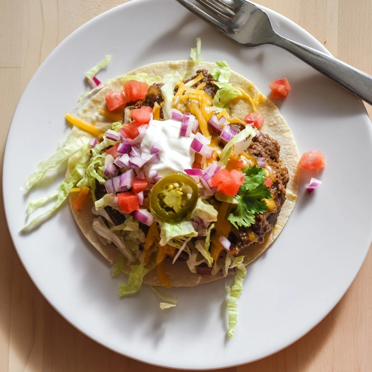 Blackstone griddle tacos featuring juicy smashed beef with oozing Monterey Jack and crisp vegetables