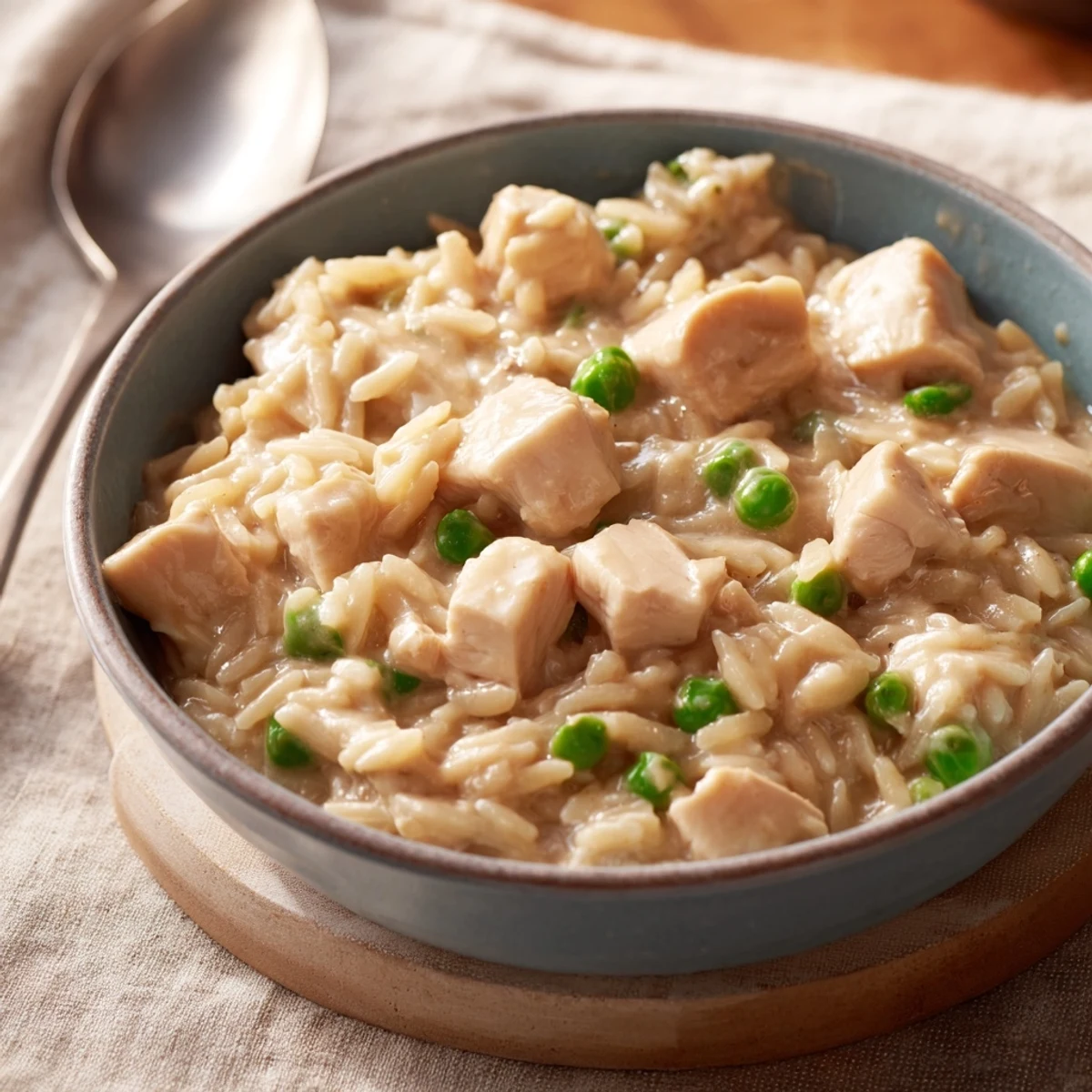 Golden one-pot chicken pot pie orzo featuring al dente pasta, diced carrots, and shredded chicken comfort food