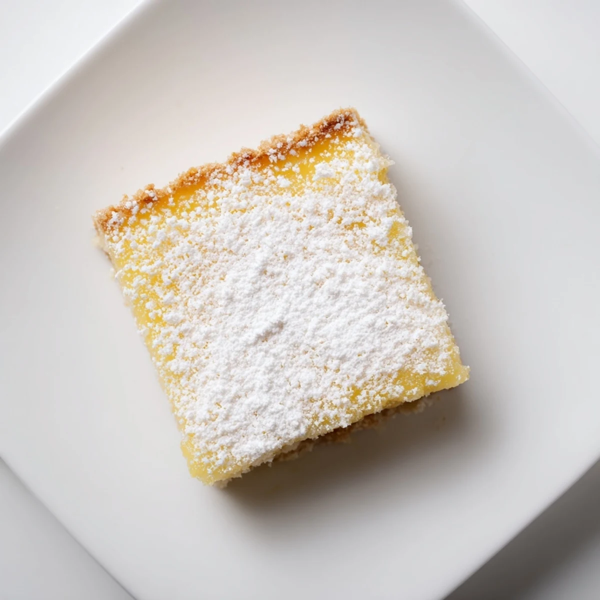 Sliced simple lemon bars on a white plate with a refreshing citrus garnish