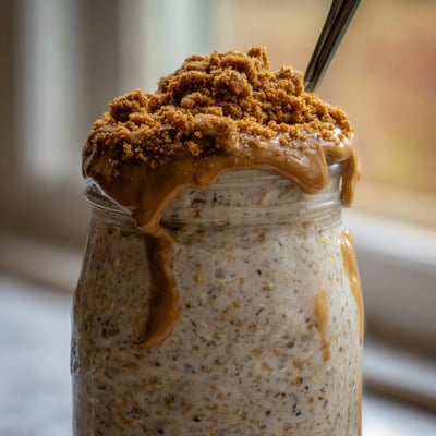 Quick Biscoff Overnight Oats