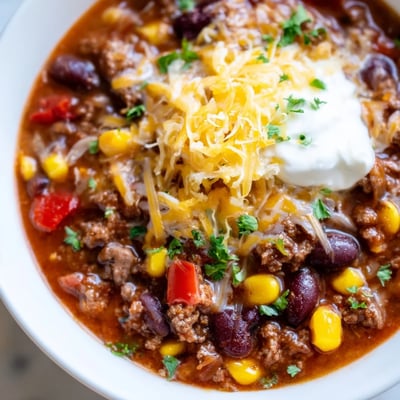 Crockpot Ground Beef Taco Soup
